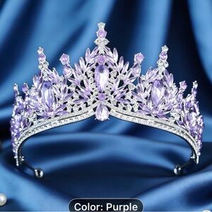 New Silver Tiara 👑  with Purple Gem Accents Formal-Pageant-Disney Rapunzel